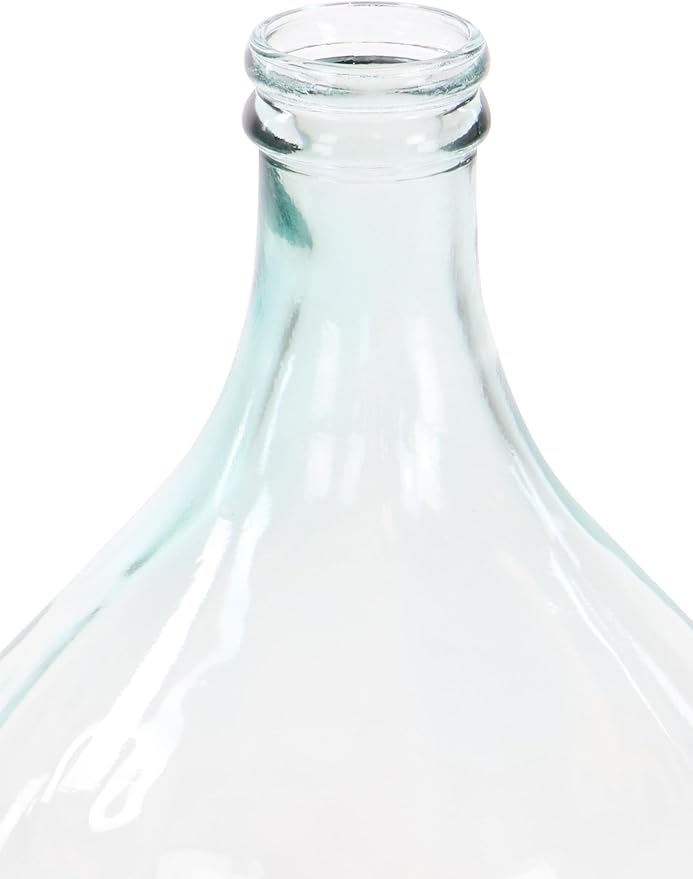 Deco 79 Recycled Glass Handmade Decorative Vase Spanish Bottle Centerpiece Vase, Flower Vase for Home Decoration 11" x 11" x 17", Blue