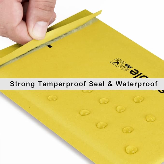 4x8 100% Biodegradable Bubble Mailers,25 Count #000 Compostable Padded Packaging Wrap Envelopes Pouches Eco Friendly Self Seal Bags