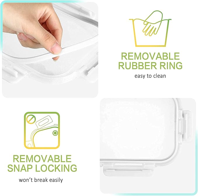 M MCIRCO [5-Pack,36 oz] Glass Meal Prep Containers 3 Compartment with Lids, Glass Lunch Containers,Food Prep Lunch Box,Bento Box, Microwave, Oven, Freezer, Dishwasher (4.5 Cups, White)