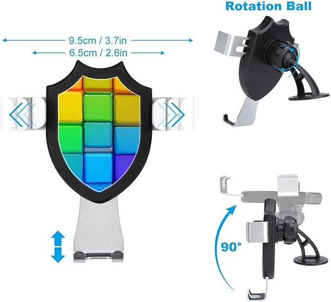 Phone Mount for Car Dashboard Air Vent Windshield, Universal Hands Free Automobile Cell Phone Holder Rainbow Colorful Blocks