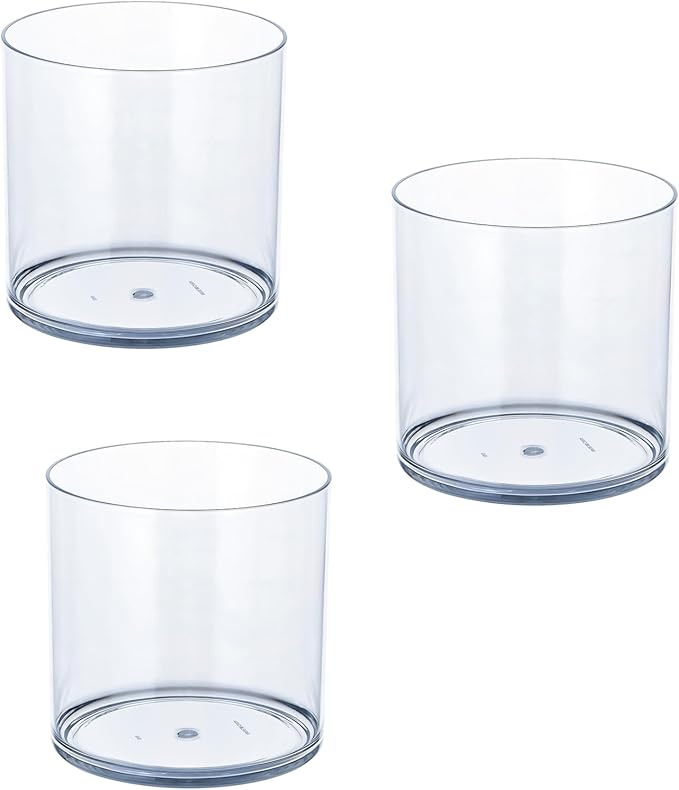 3 Pack Clear Acrylic Vase for Centerpieces 5.9x5.9 Inch Cylinder Wide Mouth Vase for Flowers, Home Decorative, Office, Wedding Party