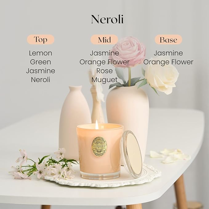 M&SENSE Natural Soy Candle| Neroli&Orange | 10.2 oz, 55H Burn | Luxury Scented Candle for Relaxation, Gifting, Home Décor | for Bedroom, Office, Party