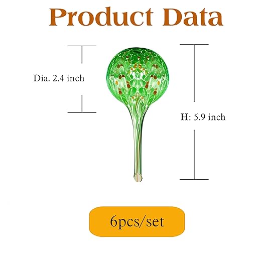 Plant Watering Globes - 6 Pack Colorful Glass Self Watering Bulbs for Plants, Automatic Plant Watering Devices for Indoor & Outdoor Use