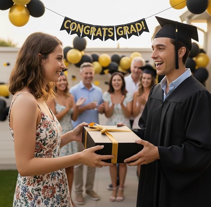 CECOBOX - Gift Boxes with Lids for Presents 13"x8.5"x4" - Matte, Collapsible Magnetic Closure Gift Box - Groomsmen & Bridesmaid Proposal Boxes, Wedding, PR, Birthdays, Holidays (Black)