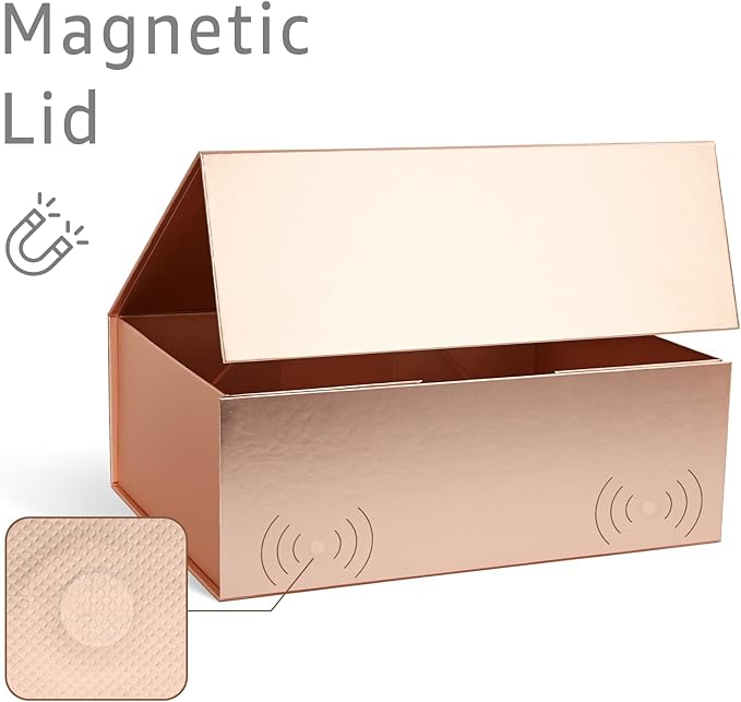 LIFELUM Magnetic Gift Box 14"x8.5"x4.5" Valentines Gift Boxes with Lids for Presents for Anniversary Wedding Proposal Birthday Gift boxes with Ribbon Shredded Filler Card
