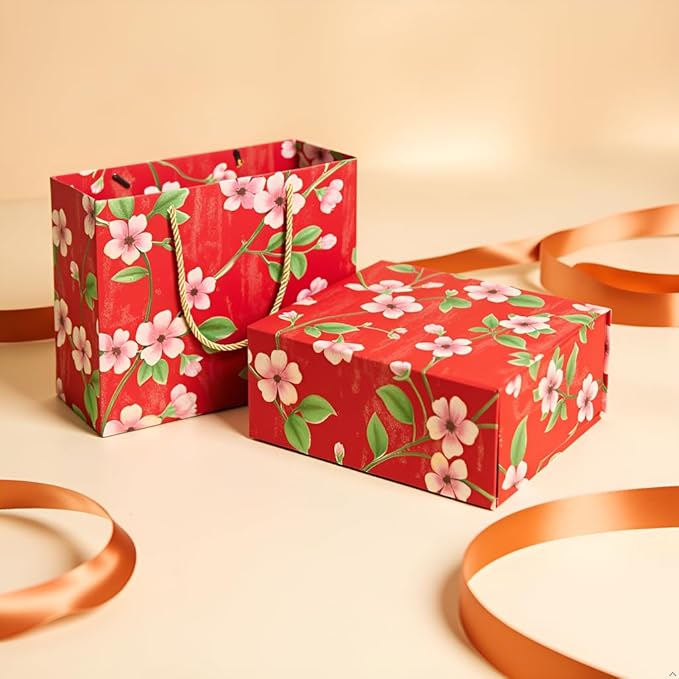 Luxury Gift Box with Magnetic Lid, Finished Size 9.8×7.9×4 In,Collapsible Rectangle Storage Box with Gift Bag for Wedding,Birthday, Party,Christmas,Graduation Gift