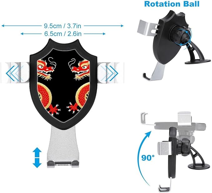 Women's Phone Holders Floral Chinese Japanese Dragon Flower Universal Hands Free Automobile Cell Phone Holder