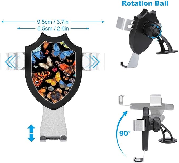 Portable Car Mount Cell Phone Holders for Your Car Accessories for Women Men Moth Bee Butterfly Pattern