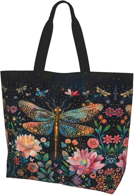 Tote Bag Shoulder Bags for Women Grocery Shopping Bag Reusable Bags Boho-Red Paisley 1