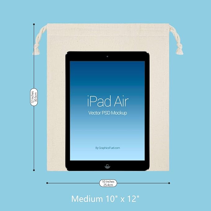 TOPDesign 10-Pack 10” x 12” Reusable Produce Bags, Muslin Bags with Drawstrings for Shopping & Storage, 100% Natural Cotton Bags, Washable, Biodegradable, Food Safe