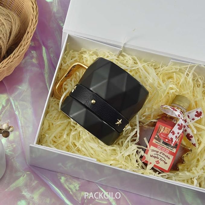 1PCS White Gift Box 9.5x7x4 Inches, Sturdy Gift Box with Lid for Gift Packaging, Foldable Magnetic Closure Storage Boxes, Bridesmaid proposal box, Rectangle Collapsible Box