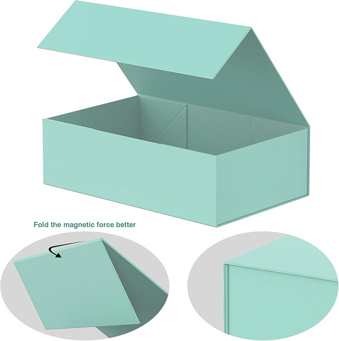 Luxury Large Gift Box 13.8"x9"x4.3" Storage Box Ribbon Magnetic Closure for Luxury Packaging Box for Mother's Day, Birthdays, Bridal Gifts,Weddings