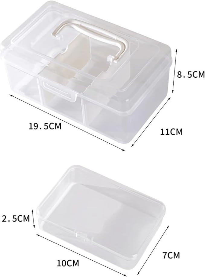 Portable Cord Organizer Box with Handle, 7 Clear Cable Storage Cases and Labels, Travel Cable Holder for Charging Cords, USB Wires, Earphones – Home Desk Drawer Organizer