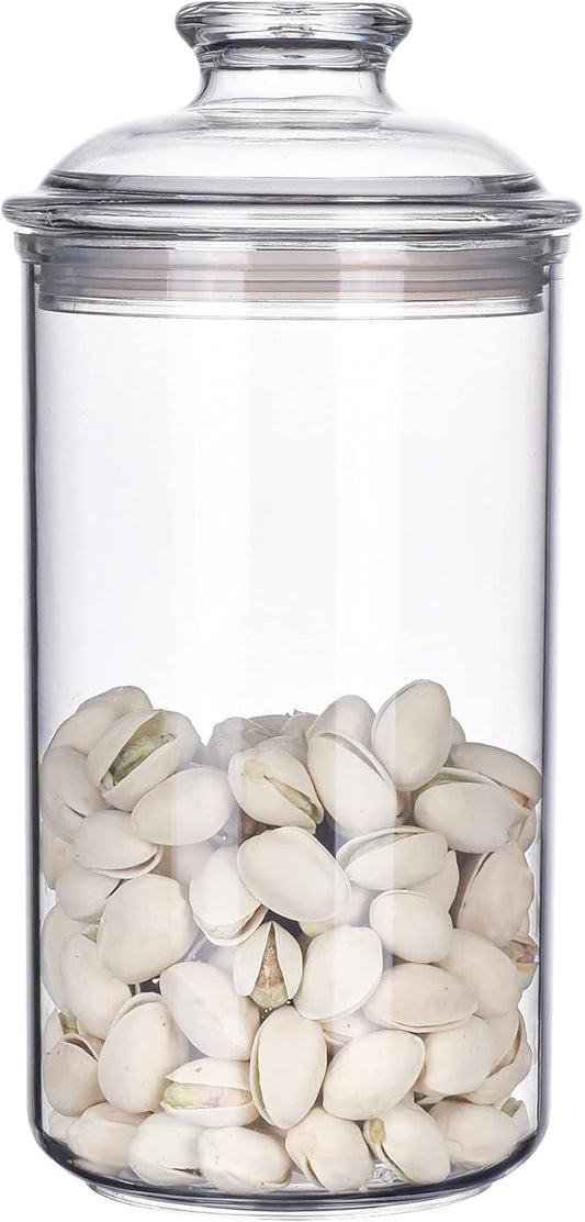 34oz Acrylic Storage Jar, Airtight Lid with Silicone Sealing Ring, Ideal Canister Container for Sugar, Tea, Spices, Herbs, Shells, Bath Salt, Christmas Decorative Apothecary Jars