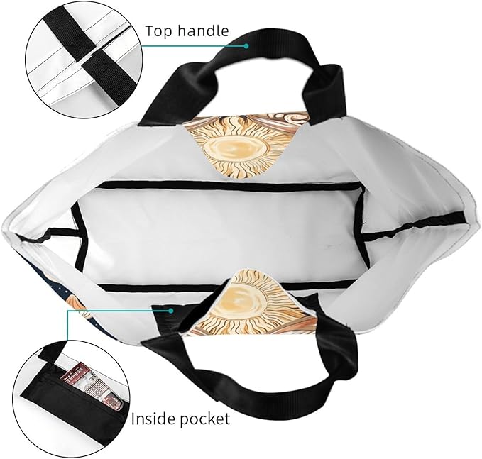 Tote Bag Shoulder Bags for Women Grocery Shopping Bag Reusable Bags Boho-Red Paisley 1