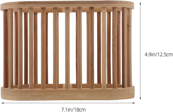 NUOBESTY Utensil Holder For Countertop: Wooden Crock For Kitchen Tools And Cooking - Dish Drying Rack Countertop Organizer - Kitchen Drainage Basket