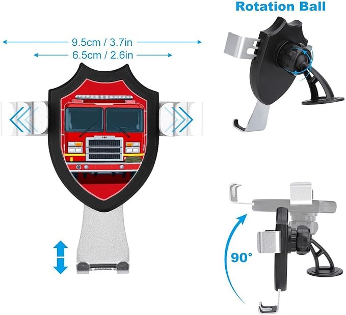 Hands Free Automobile Holder Cute Red Fire Truck Print Phone Holders Phone Stand Cell Phone Car Mount