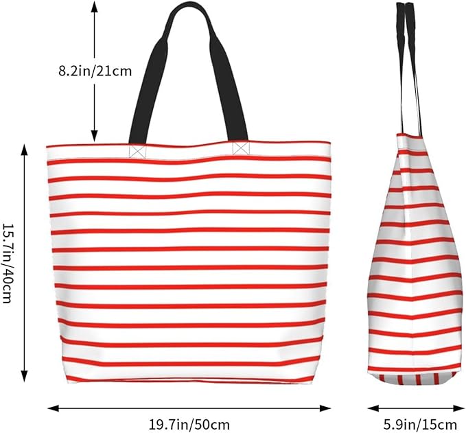 Tote Bag Shoulder Bags for Women Grocery Shopping Bag Reusable Bags Boho-Red Paisley 1