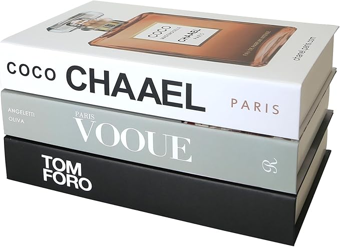 PTShadow 3 Pcs Decorative Books Aesthetic Chic Faux Book Set for Room Décor,Modern Home Decor Coffee Table Decor