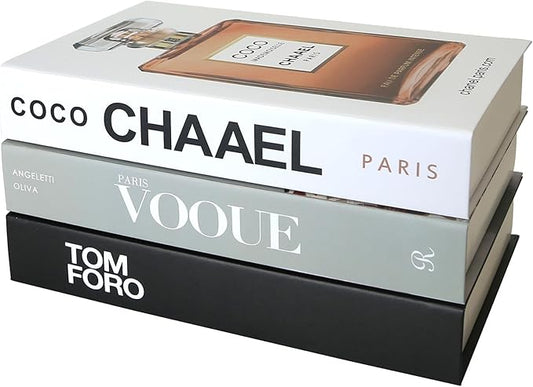 PTShadow 3 Pcs Decorative Books Aesthetic Chic Faux Book Set for Room Décor,Modern Home Decor Coffee Table Decor