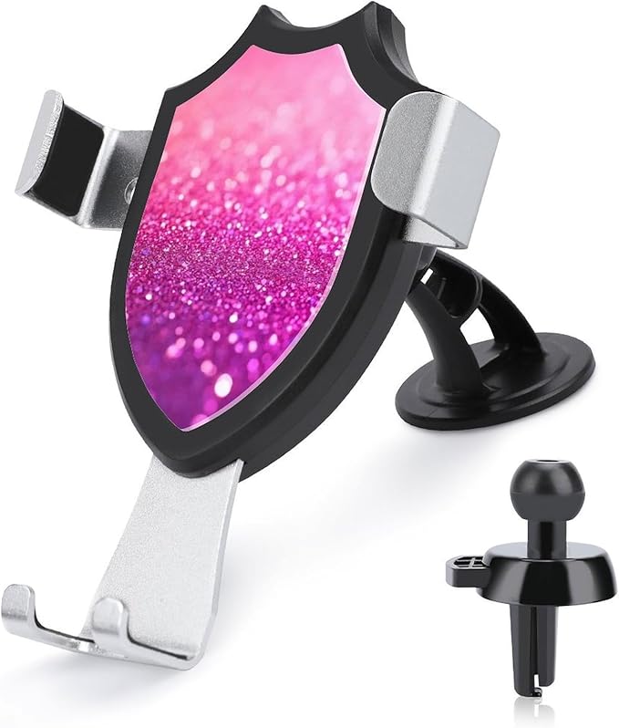 Women's Phone Holders Pink Glitter Pattern Universal Hands Free Automobile Cell Phone Holder