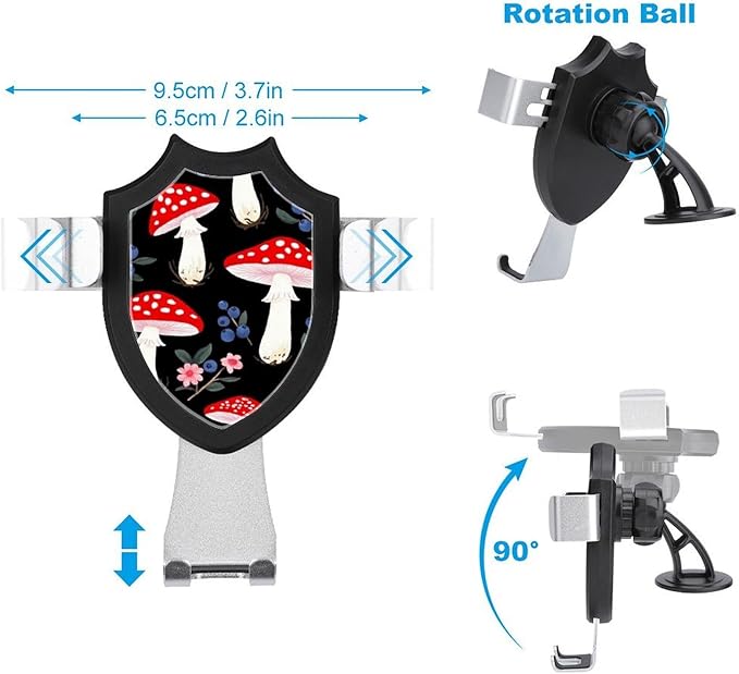 Portable Car Mount Cell Phone Holders for Your Car Accessories for Women Men Red Mushrooms