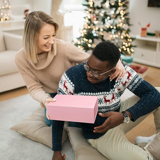 Pink Gift Box 12" x 6" x 4" with Magnetic Closure Lid Gifts Boxe for Presents,Bridesmaid Gifts Boxes,Cute Box,Birthday Gift Boxe,Luxury for Gifts Packaging, Magnetic Gift Boxes for Wrapping Gifts (Pink)