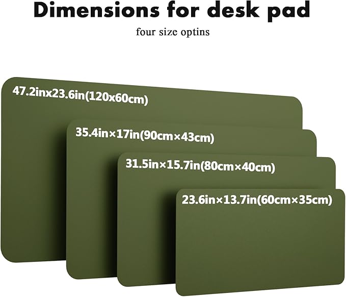 YSAGi Double-Sided Desk Mat, Eco Cork Desk Protector, Large Mouse Pad, Waterproof Blotter, Writing Pad for Office/Home (23.6"x13.7", Olive Green + Cork)