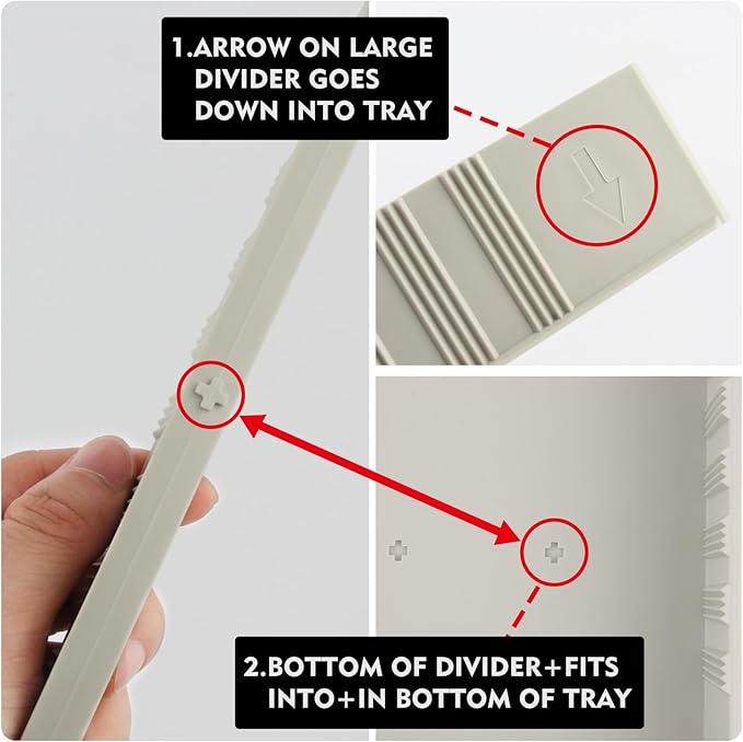 Fu Store Silverware Drawer Organizer DIY Customize Expandable Utensil Tray for Kitchen Upgraded Flatware Cutlery Holders Adjustable Plastic Tableware Storage for Spatula Spoons Forks Knives Light Gray