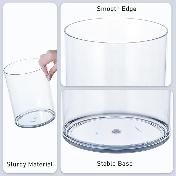 Clear Acrylic Flower Vase Centerpiece，Acrylic Cylinder Vase Decorative Wide Mouth for Flower, Plastic Flower Vases for Home，Office，Wedding Party,5.9x7.9in