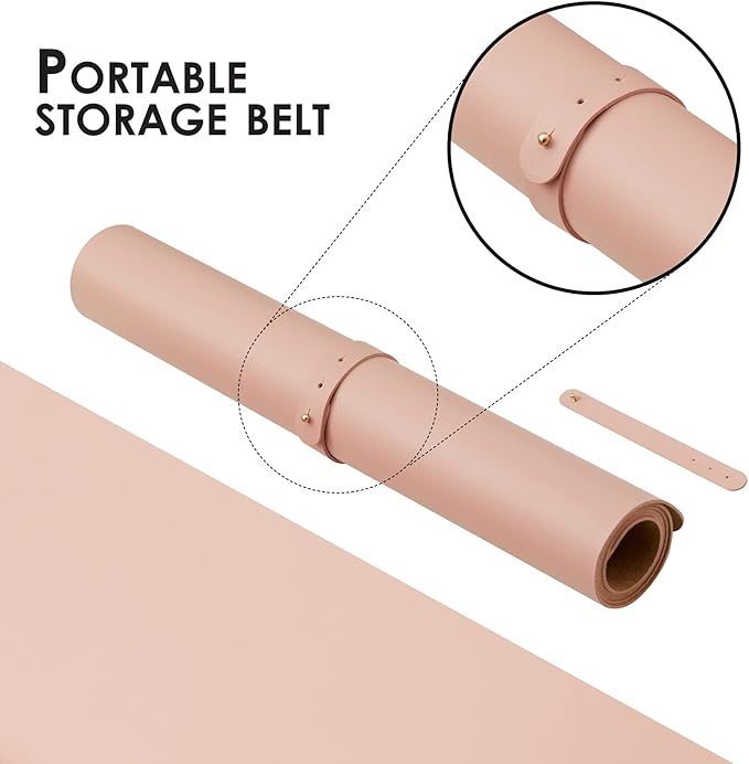 Cork Desk Mat - Dual-Sided Desk Pad for Office and Home - Desk Organization and Accessories - Ideal for Large Mouse Pad and Desk Mats on Top of Desks(Pink,27.6"x 13.8")