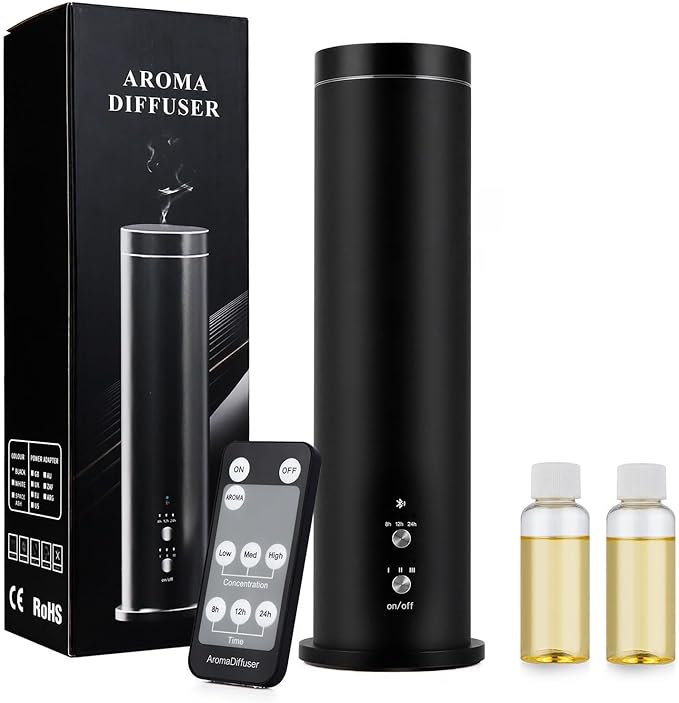 Waterless Scent Diffuser Starter Kit: 100ml Cordless Rechargeable APP Smart Remote Control - Aroma Aromatherapy Diffuser Suitable for Home Hotel 1000 Sq Ft. Coverage 2 Essential Oils
