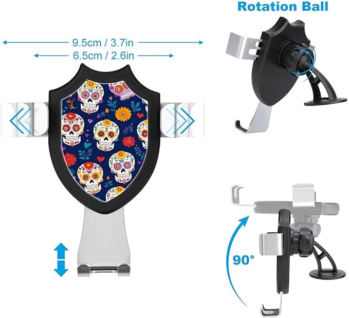 Phone Holders Phone Stand Cell Phone Car Mount Hands Free Automobile Holder Day Dead Cool Mexican Sugar Skull