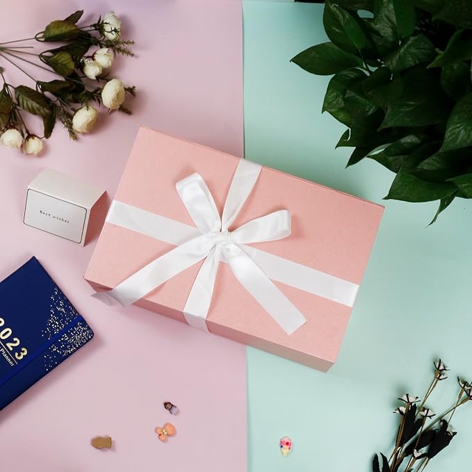 YINUOYOUJIA Large Gift Boxes with Magnetic Lid (pink, 1 Count (Pack of 3))