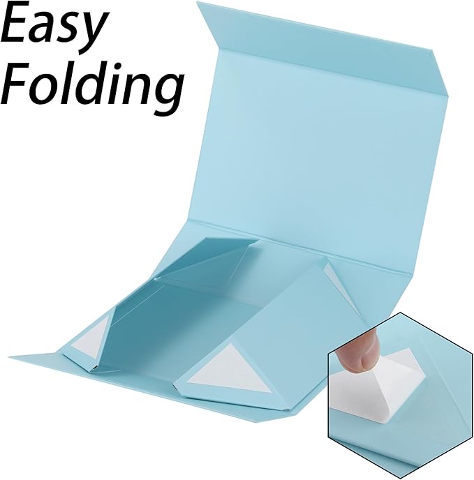 Light Blue Gift Box,13x11x5.3 Large Gift Boxes With Lids For Presents Includes Ribbon And Diy Printable Sticker Paper,Bridesmaid Proposal Box,Magnetic Gift Box For Birthday,Wedding,Graduation