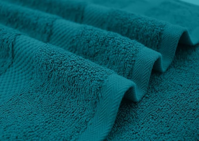 DAN RIVER Bath Towels Set of 4, 27 x 54 Inches, 100% Cotton, Larger & Lighter Weight, Quicker to Dry, Super Soft and Absorbent, Ideal Luxury Bath Towels for Daily Use, Teal