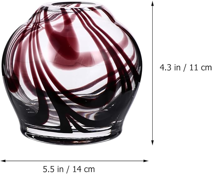 Sosoport Colored Round Glass Hydroponic Vase for Indoor Outdoor Plant Display Eco-Friendly Water Plant Container Creative Flower Planter for Home Office Decoration and