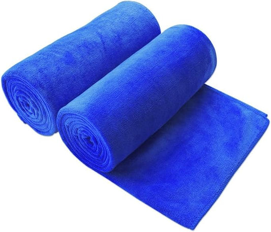 JML Microfiber Sheet Towels, Extra Large Bath Towel for Adult, 2 Pack, 40" x 80", Super Absorbent, Fast Drying, Soft for Body, Suana, Sport, Fitness, Yoga, Dark Blue