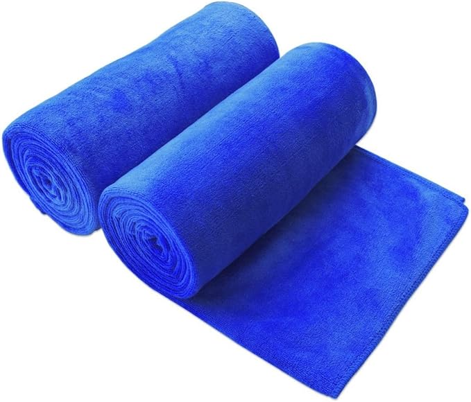 JML Extra Large Microfiber Bath Towels, Bath Sheet 2 Pack 35" x 70", Oversized, Soft, Super Absorbent and Fast Drying Bathroom Towels for Body, Sport, Fitness, Yoga, Dark Blue