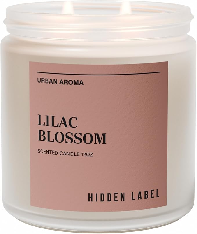 Lilac Blossom Scented Candle, 12oz Natural Soy Non Toxic, 70H Burn Time 2 Wick Aromatherapy Candles for Home Scented, Gift-Ready for Hosts & Gatherings | Elegant Home Decor
