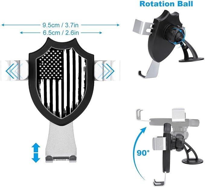 Hands Free Automobile Holder Black and White Gun Design American Flag Phone Holders Phone Stand Cell Phone Car Mount