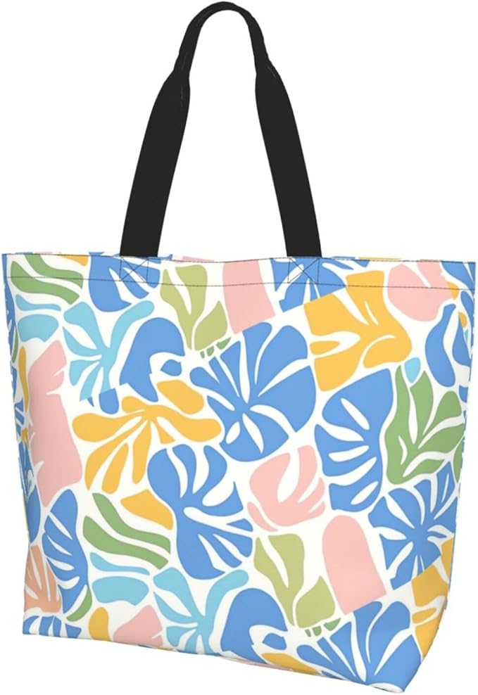 Tote Bag Shoulder Bags for Women Grocery Shopping Bag Reusable Bags Boho-Red Paisley 1