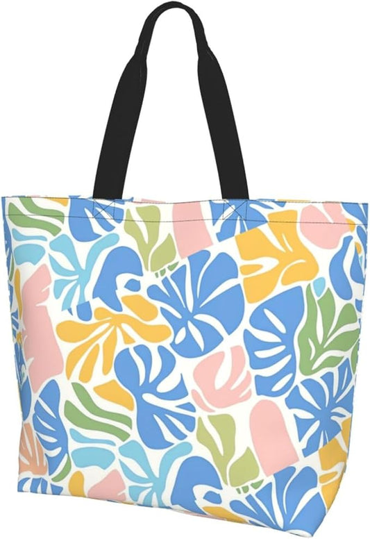 Tote Bag Shoulder Bags for Women Grocery Shopping Bag Reusable Bags Boho-Red Paisley 1