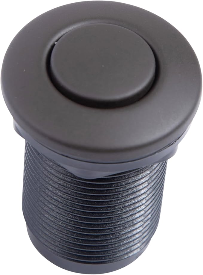 Disposal Air Switch Kit for Garbage Disposal Hands-Free On/Off Control UL Approved Includes 6' Air Tube 1-3/8" Air Button Safe & Convenient for Kitchen No Wiring Needed (Flat Black)