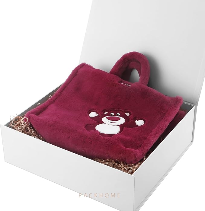 PACKHOME 17x14.5x5.5 Inches, Extra Large Gift Box with Lid, Magnetic Closure Box for Clothes and Large Gifts (Matte White with Grain Texture)