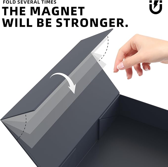 Gift Box 11.5 x 8.2 x 2.3 In Gift Boxes for Presents Magnetic Closure, Gift Boxes with Lids for Presents Birthday Luxury Jewelry T-shirts Gloves Scarves Books Clothes Gift Wrap - Gentleman Blue