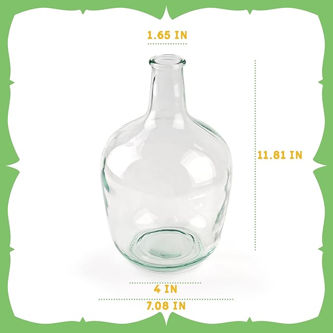 Clear Glass Vase Tall Farmhouse Vase for Branches Glass Vases for Centerpieces in Home Decoration (M)