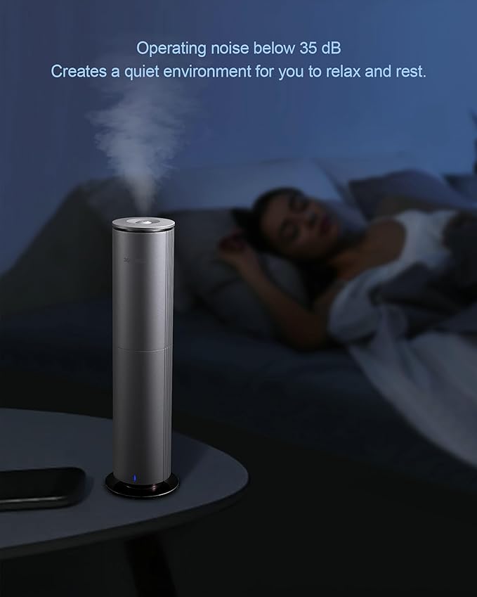 Home Essential Oil Diffuser - Waterless Aromatherapy Diffuser with 120ml Large Capacity, Covers 1200 Sq.Ft, Remote & App Control (Frosted Silver)