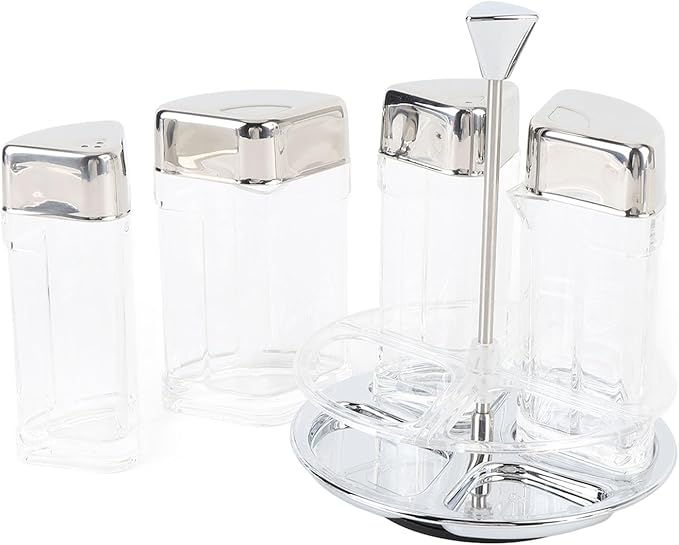Glass Meal Prep Containers : 2X150ml 2X80ml Rotating Transparent Seasoning Containers for Oil, Salt, and Meal Essentials
