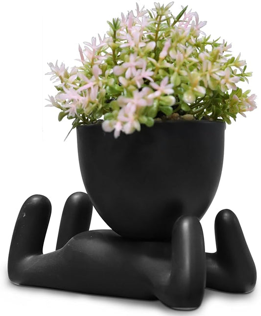 Zerzsy Office Decor for Women and Men, Aesthetic Desk Plant Decor for Office and Home, Potted Small Fake Plants for Indoor Decoration - Set of 1